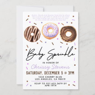 Donut Baby Sprinkle Baby Shower Invitation