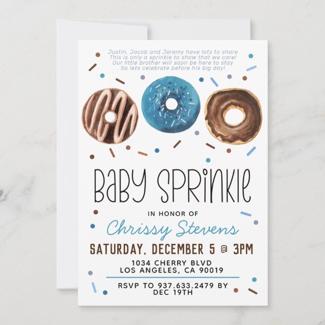 Donut Baby Sprinkle Baby Shower Invitation (Front)