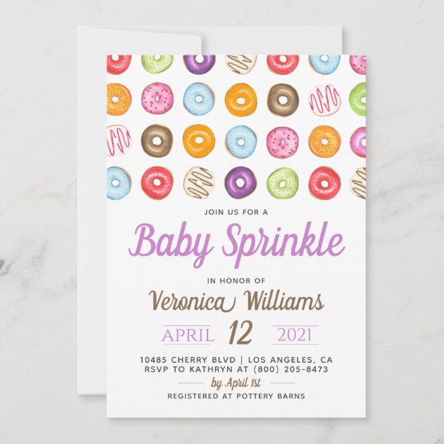 Donut Baby Sprinkle Baby Shower Invitation (Front)