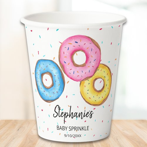 Donut Baby Sprinkle Baby Shower Paper Cups