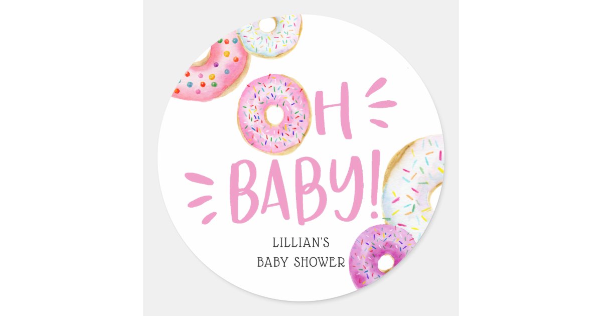 Donut Baby Sprinkle Classic Round Sticker | Zazzle