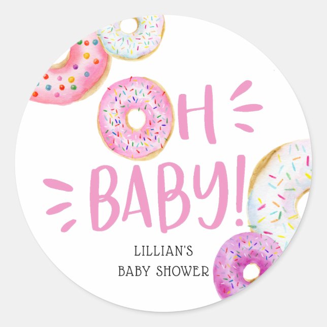 Donut Baby Sprinkle Classic Round Sticker (Front)