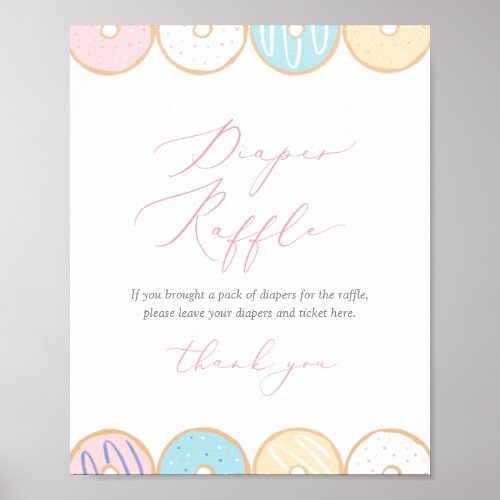 Donut Baby Sprinkle Diaper Raffle Sign
