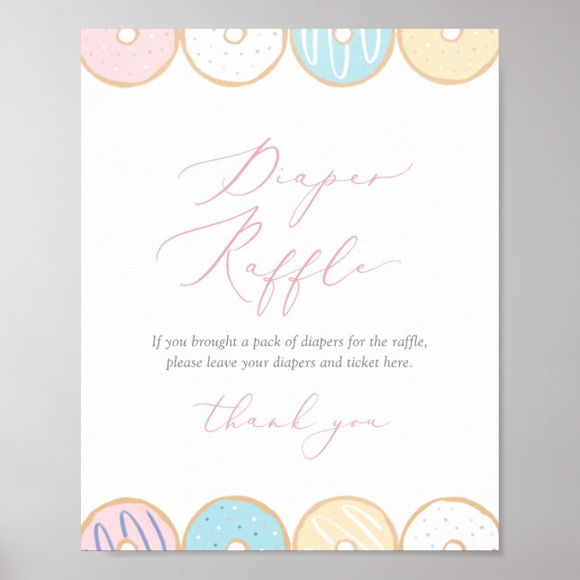 Donut Baby Sprinkle Diaper Raffle Sign (Front)