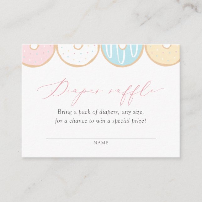 Donut Baby Sprinkle Diaper Raffle Ticket Enclosure Card (Front)