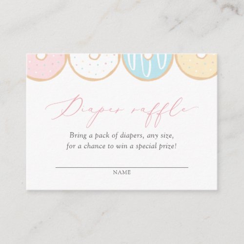 Donut Baby Sprinkle Diaper Raffle Ticket Enclosure Card