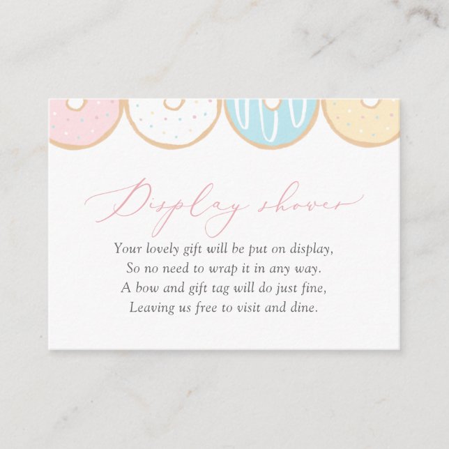 Donut Baby Sprinkle Display Shower Enclosure Card (Front)
