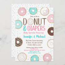 Donut Baby Sprinkle Donut & Diapers Invitation