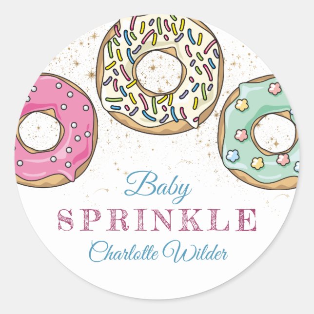 Donut Baby Sprinkle Gender Neutral  Classic Round Sticker (Front)