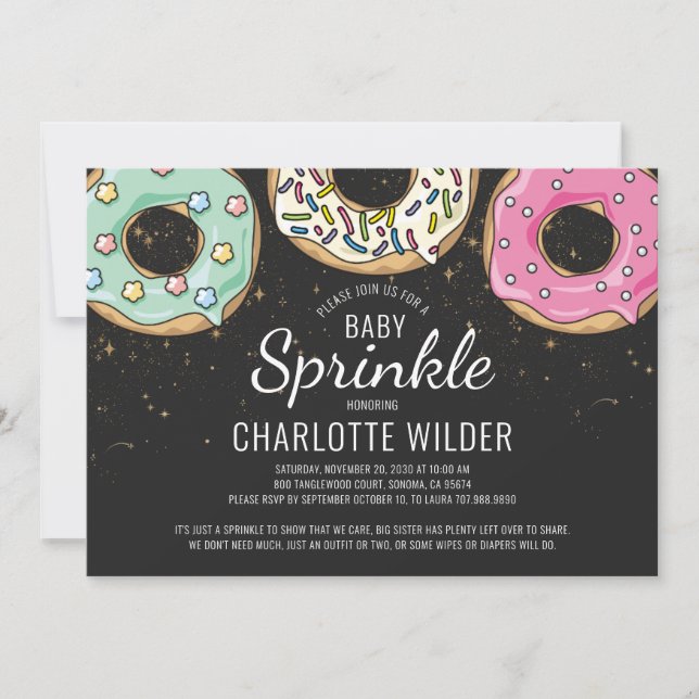 Donut Baby Sprinkle | Gender Neutral Invitation (Front)