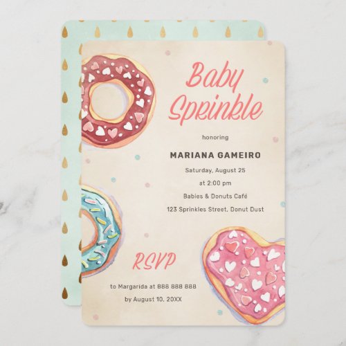 Donut Baby Sprinkle Gender Neutral Simple Modern Invitation