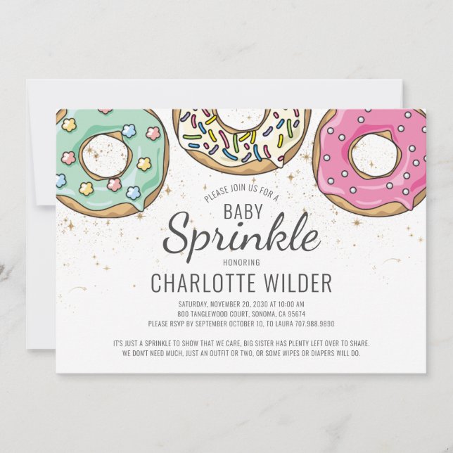 Donut Baby Sprinkle  Invitation (Front)