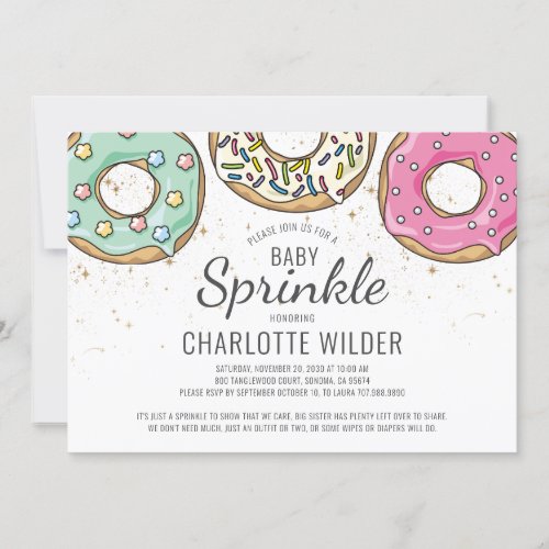 Donut Baby Sprinkle  Invitation