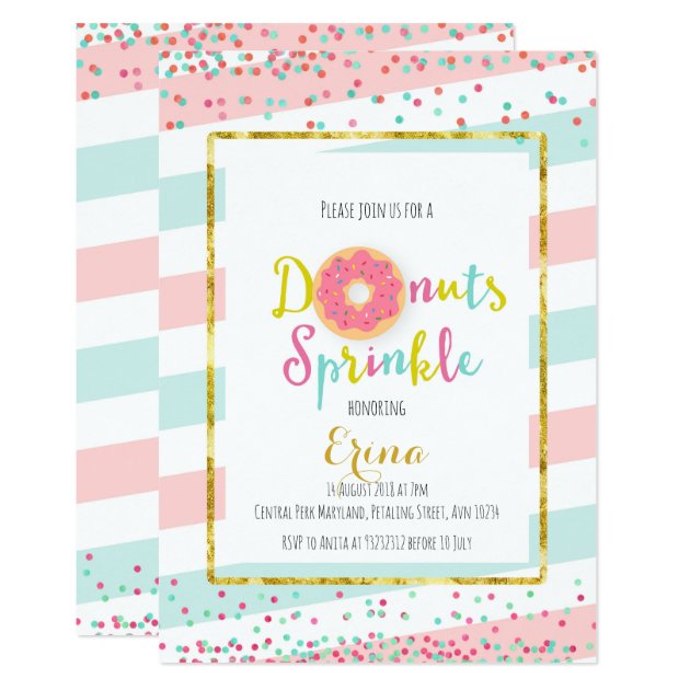 Donut Baby Sprinkle Invitation