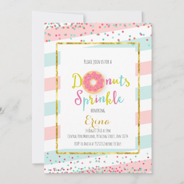 Donut Baby Sprinkle Invitation (Front)