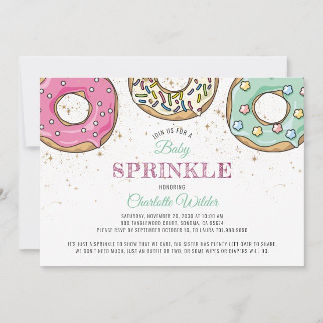 Donut Baby Sprinkle Invitation (Front)