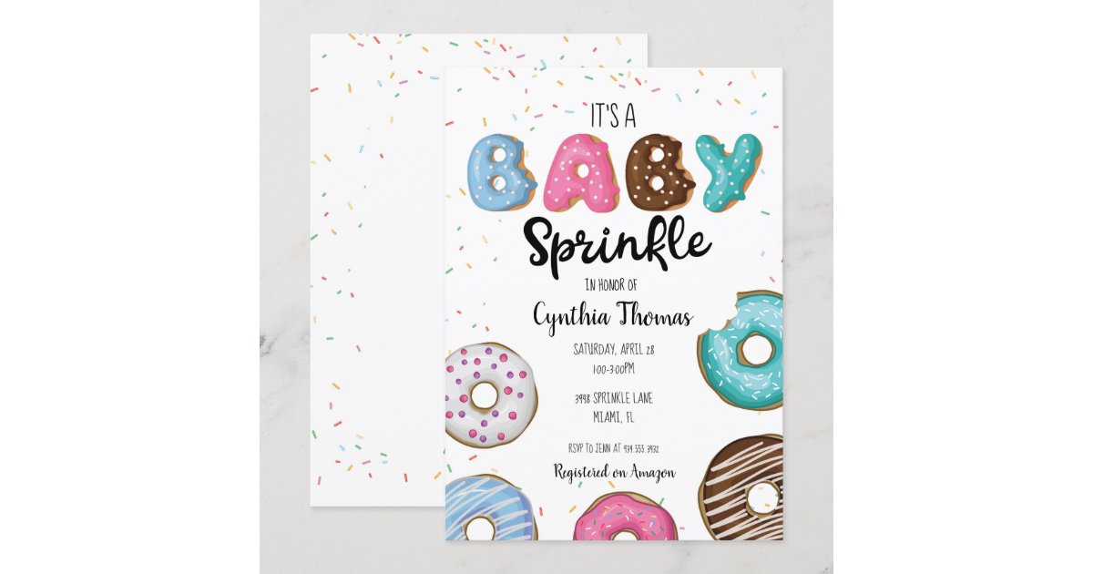 Donut Baby Sprinkle Invitation | Zazzle