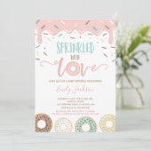 Donut Baby Sprinkle Invitation Sprinkled With Love (Standing Front)