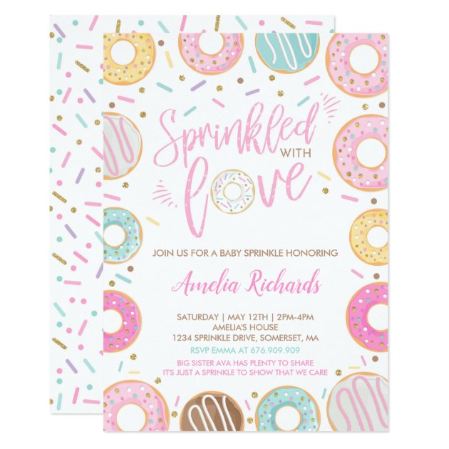 zazzle sprinkle invitations