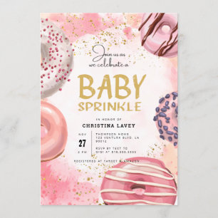 Donut BABY SPRINKLE party Invitation