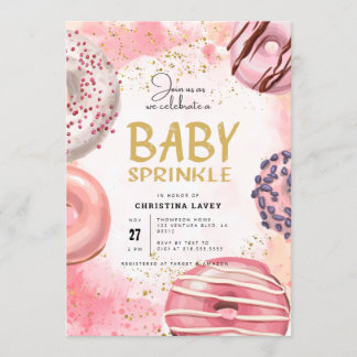 Donut BABY SPRINKLE party Invitation