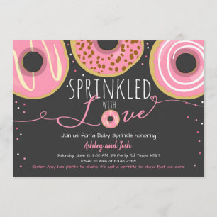 Donut Baby Sprinkle Pink Doughnut Girl Sprinkle Invitation