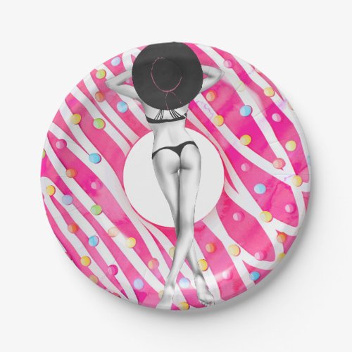 Donut Bachelorette Party Beach Girl Paper Plates