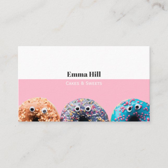 Donut Bakery Dessert Sweet Cute Business Card (Front)