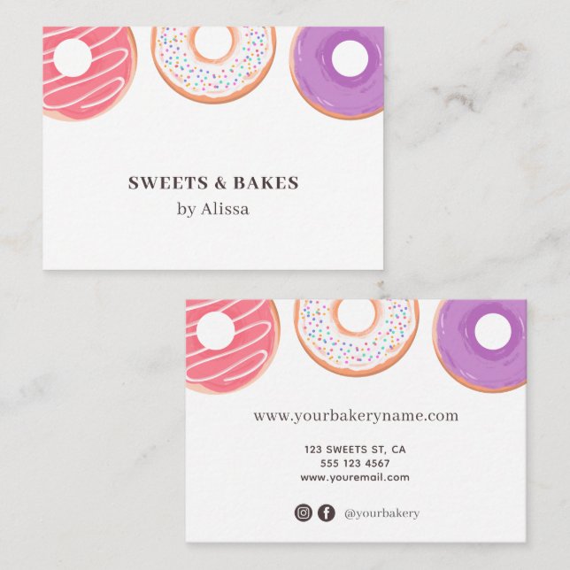 Donut Bakery Modern Business Card (Front/Back)