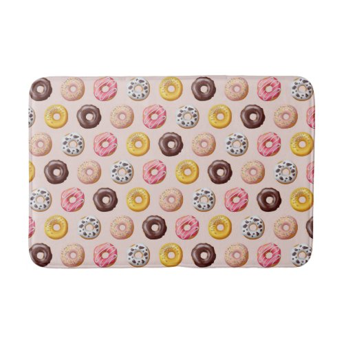 Donut Bakery Shop Pattern Bath Mat