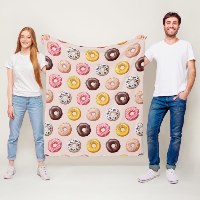 Donut Bakery Shop Pattern Fleece Blanket (In Situ)