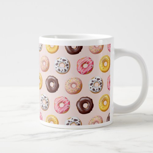 Donut Bakery Shop Pattern Giant Coffee Mug