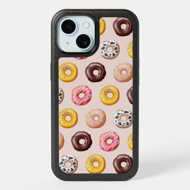 Donut Bakery Shop Pattern iPhone 15 Case (Back)