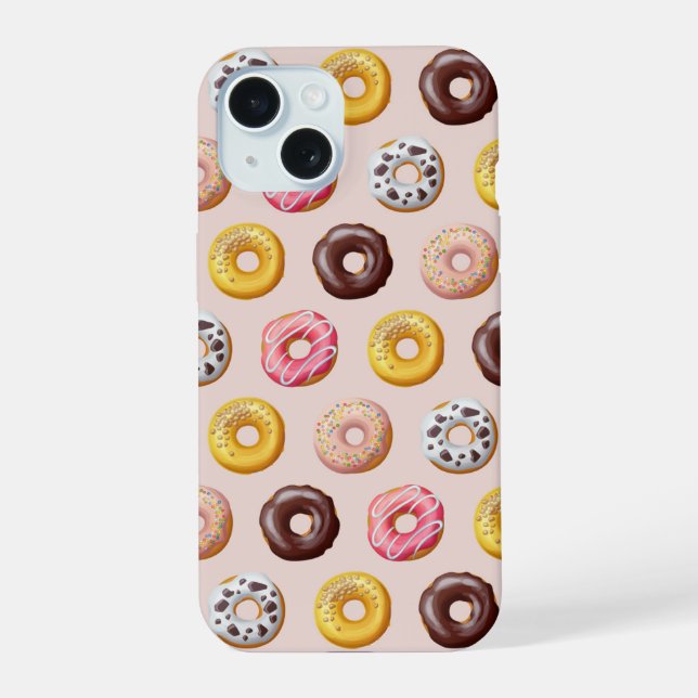 Donut Bakery Shop Pattern iPhone 15 Case (Back)