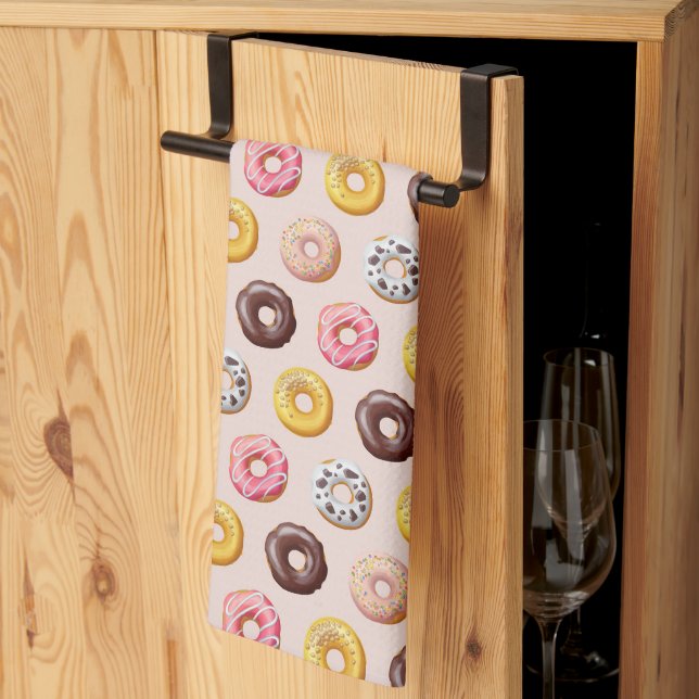 Donut Bakery Shop Pattern Kitchen Towel (Thirds Fold)