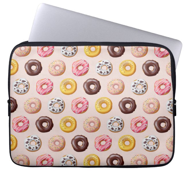 Donut Bakery Shop Pattern Laptop Sleeve (Front)