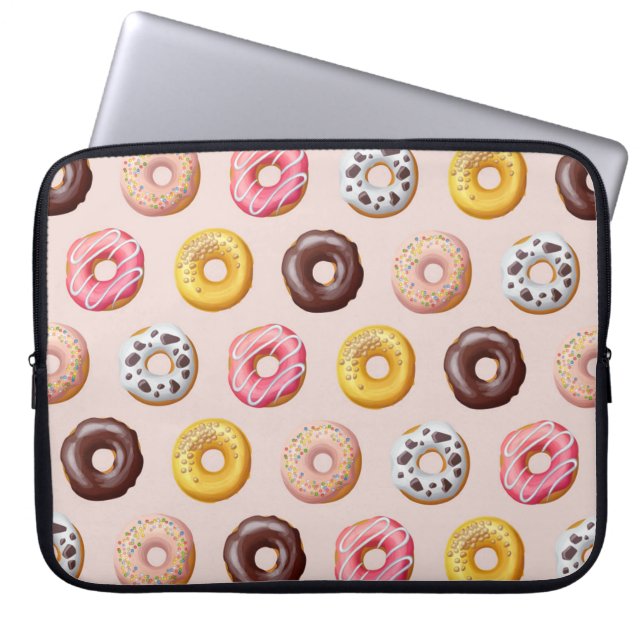 Donut Bakery Shop Pattern Laptop Sleeve (Front)