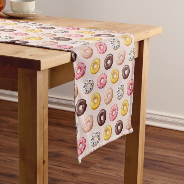 Donut Bakery Shop Pattern Medium Table Runner (In Situ)