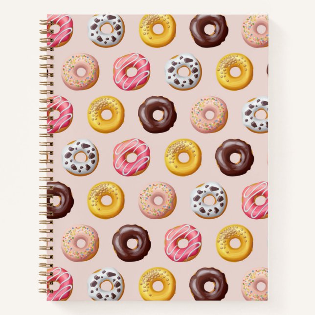 Donut Bakery Shop Pattern Notebook (Front)