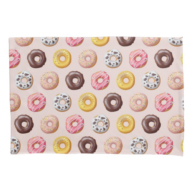 Donut Bakery Shop Pattern Pillow Case (Front-Left)