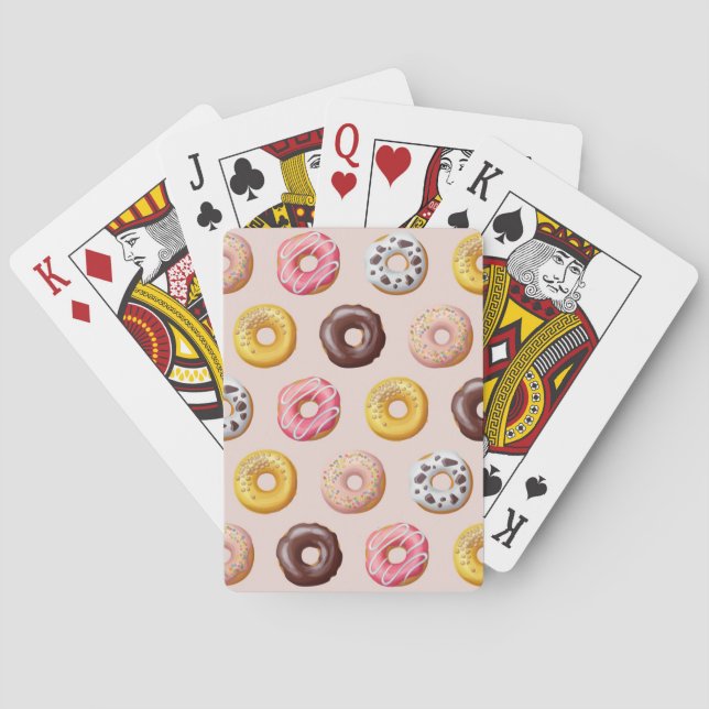 Donut Bakery Shop Pattern Poker Cards (Back)