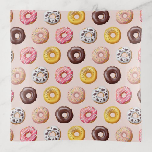 Donut Bakery Shop Pattern Trinket Tray