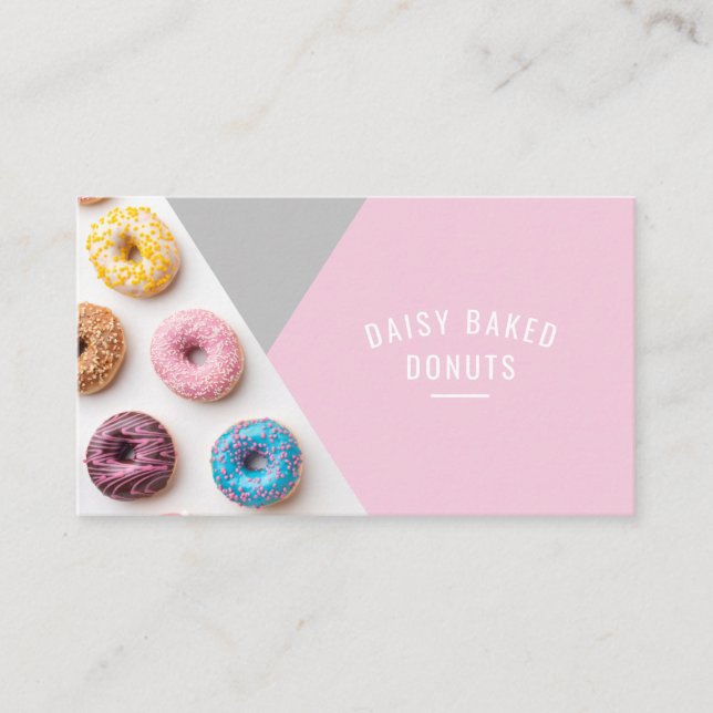 Donut Bakery Sweets Chef Desserts Business Card (Front)