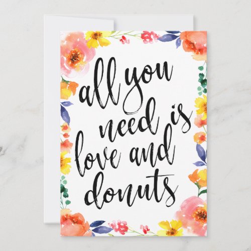 Donut bar affordable boho floral wedding sign