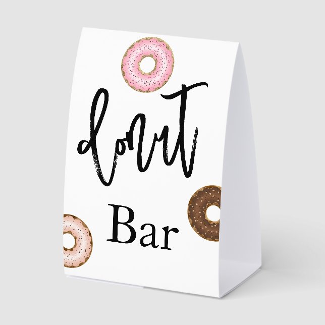 Donut bar wedding  paper table tent  (Front)
