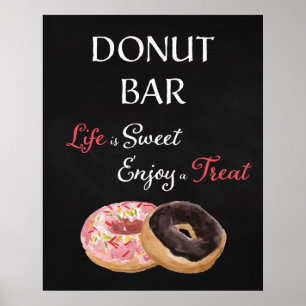 Donut Bar Wedding Sign-Life is Sweet Poster