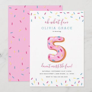 Donut Birthday Celebration | Five Invitation