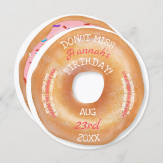 Donut Birthday | Cute Frosting Sprinkles Doughnut Invitation
