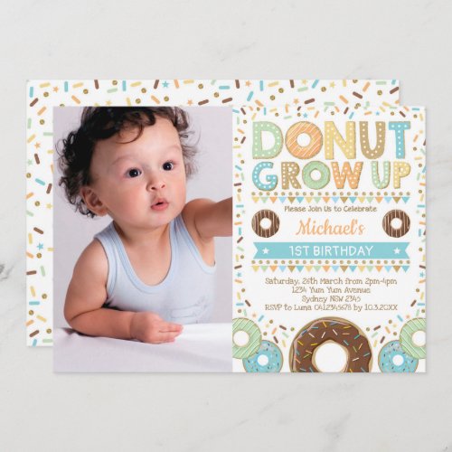 Donut Birthday Donut Party Sprinkles Invitation