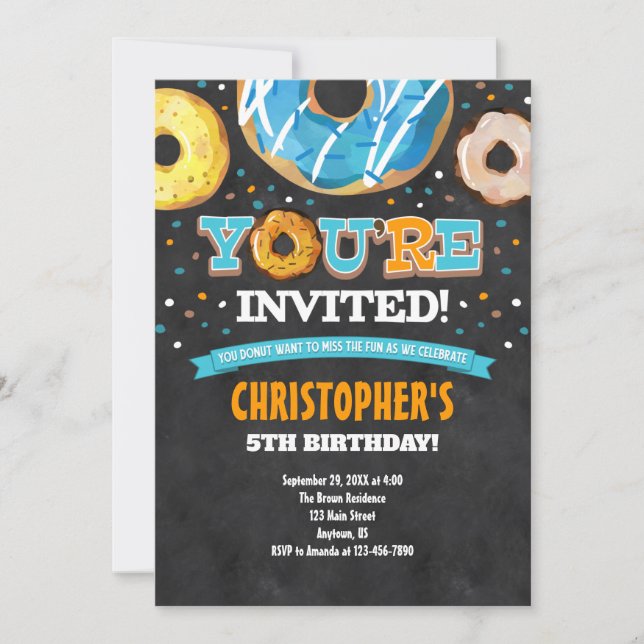 Donut Birthday Invitation (Front)
